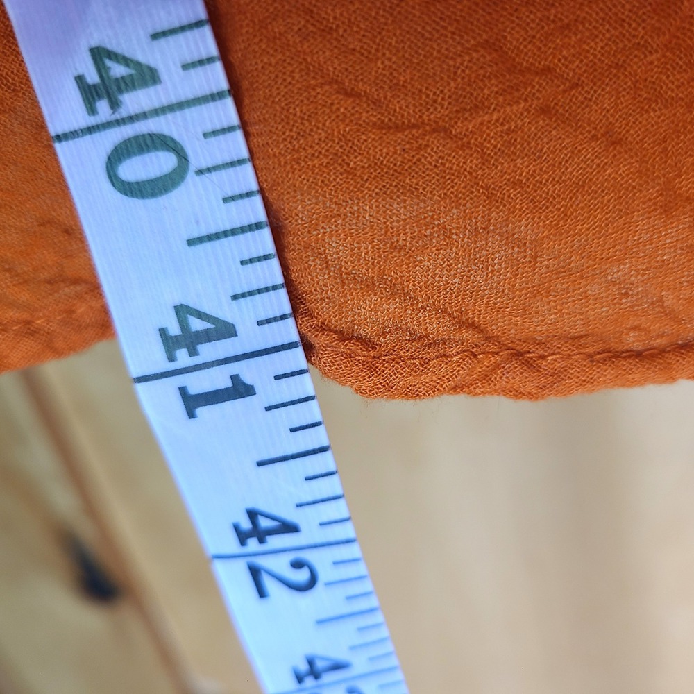 Unbranded 100% Cotton Large Orange Sleeveless Midi Boho Flowy Dress Festival L - Picture 9 of 9